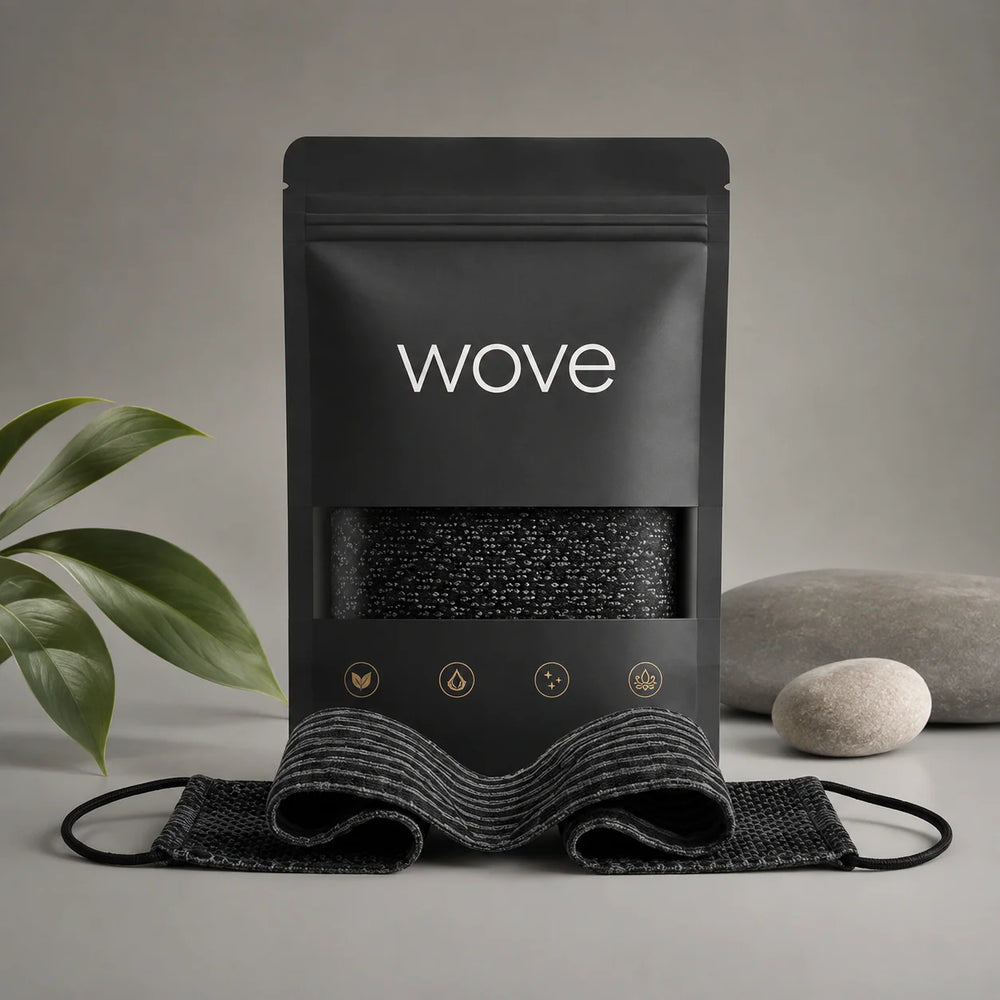 Exfoliating Shower Towel – Bamboo & Charcoal