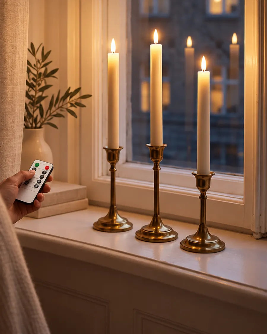 The windows – A warm glow on every sill, without worrying about the curtains.
