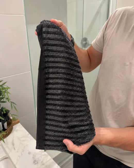 Close-up of the Wove towel's woven texture